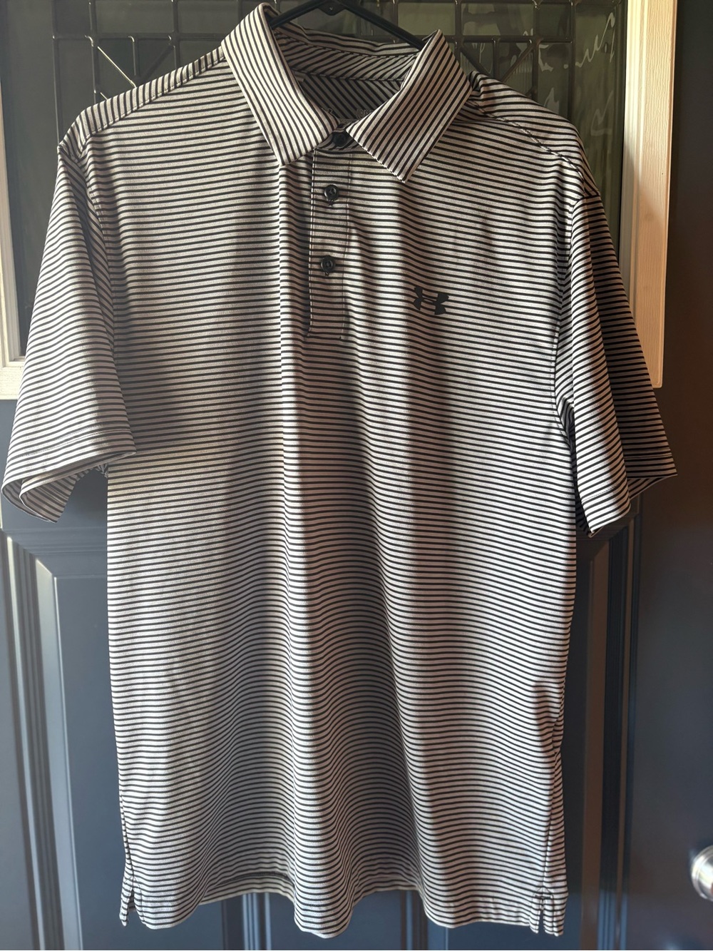 Under Armour Men’s Black & Grey Striped Polo Shirt
